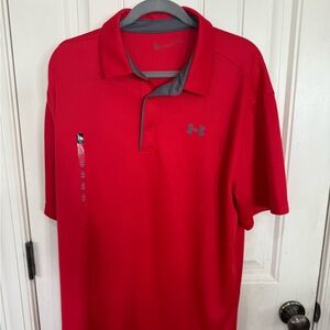 Under Armour Men's Polo Shirt in Red and Gray